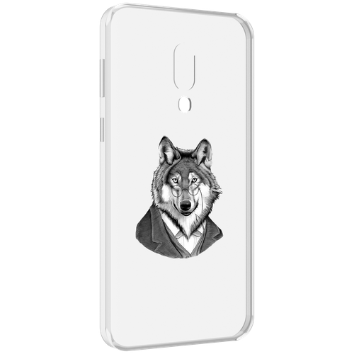 Чехол MyPads волк в пиджаке для Meizu 16 Plus / 16th Plus задняя-панель-накладка-бампер