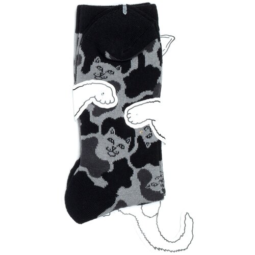 фото Носки с котом ripndip socks - tropic camo - grey