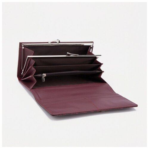 фото Кошелёк, 6 отделов, на магнитах, цвет бордовый qwen