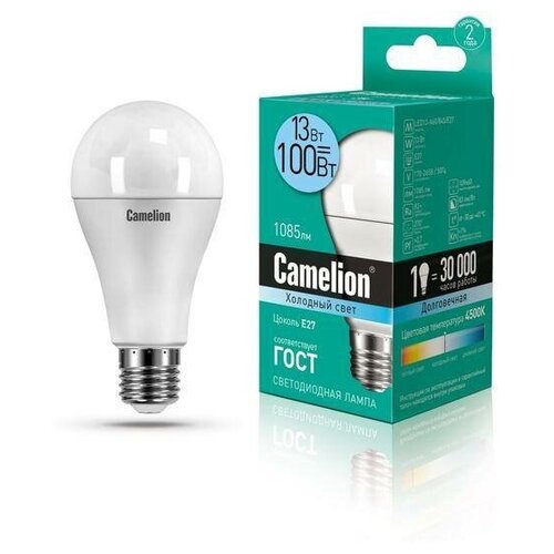 фото Camelion лампа светодиодная camelion led13-a60/845/e27,13вт,220в 12046, 10 шт.