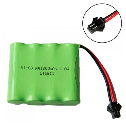 Аккумулятор NI-CD AA 4.8V 1800MAH форма FLATPACK разъем SM аккумулятор ni cd 2 4v 1800mah aa flatpack разъем sm