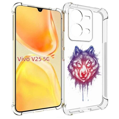 Чехол MyPads пушистый волк для Vivo V25 5G / V25e задняя-панель-накладка-бампер