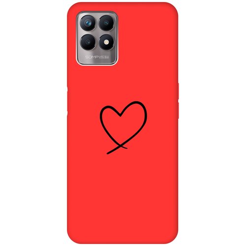 Матовый чехол Heart для Realme 8i / Рилми 8 ай с 3D эффектом красный матовый чехол pansies для realme 8i рилми 8 ай с 3d эффектом желтый