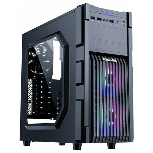 Корпус GameMax GM-ONE FRGB без БП (Midi Tower, ATX, Black, 2*USB3.0, 5*120мм, fan contr.)