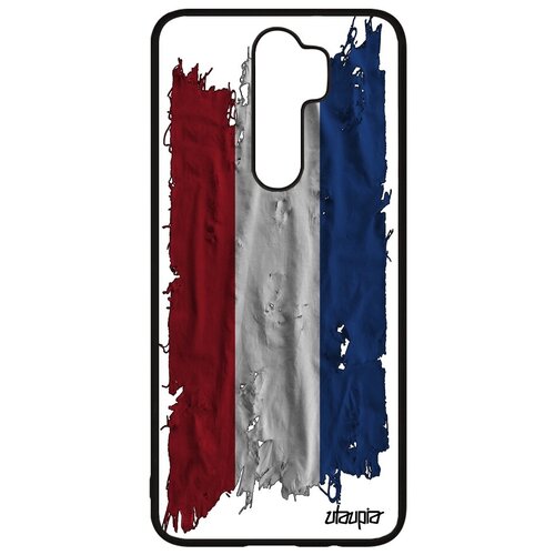 фото Красивый чехол на // xiaomi redmi note 8 pro // "флаг голландии на ткани" дизайн государственный, utaupia, белый