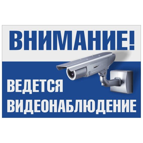 Наклейка ПВХ "Ведется видеонаблюдение", размер А4, 2 штуки