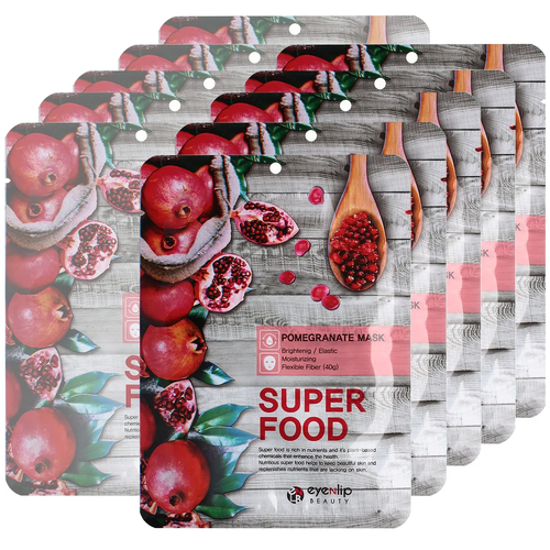 Маска для лица с экстрактом граната Eyenlip Super Food Mask Pomegranate, 10 шт груша pwr для ухода за фототехникой граната