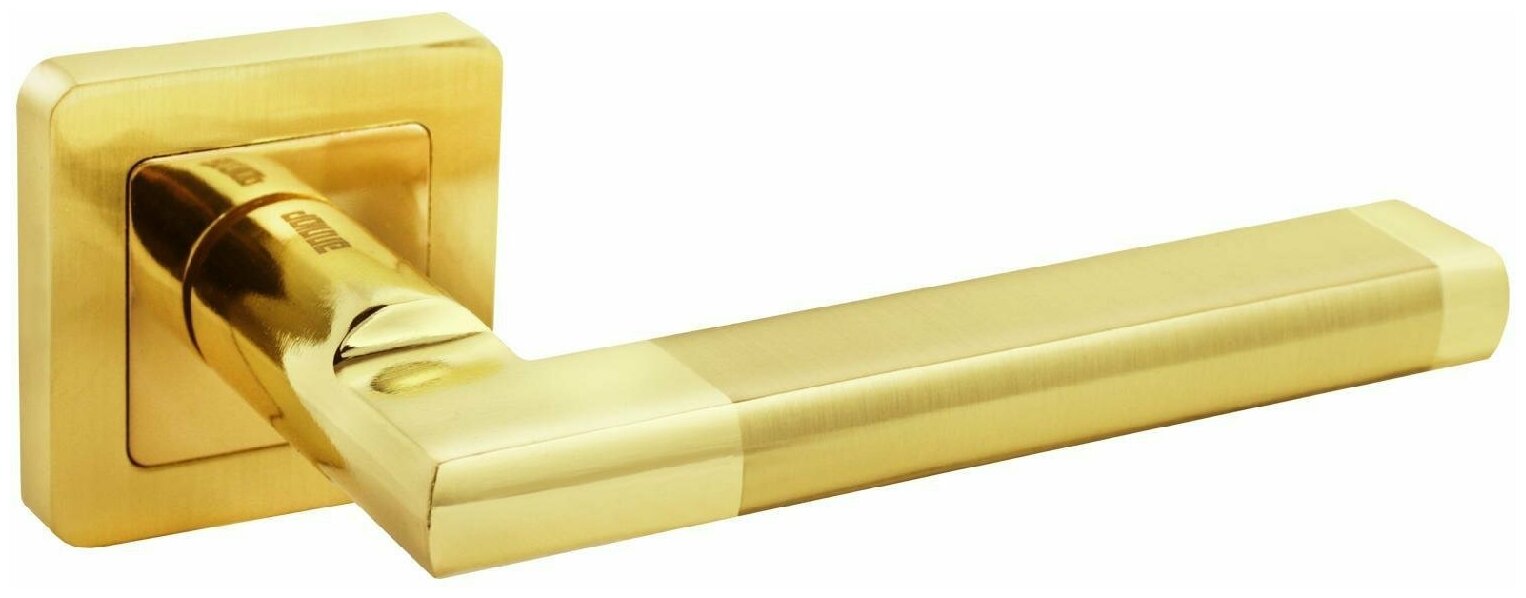 Ручка дверная межкомнатная аллюр АРТ "венсан" SB/PB (2676), матовое золото/золото