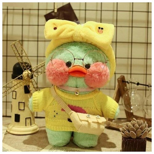 уточка lalafanfan plush acid little yellow duck doll ducks лалафанфан утка ducks plush soft уточка мягкие игрушки doll kids toys Lalafanfan /Утка зеленая Lalafanfan/ Утка Лалафанфан Детская мягкая игрушка утка зеленая/ Мягкая игрушка утенок /Joymer