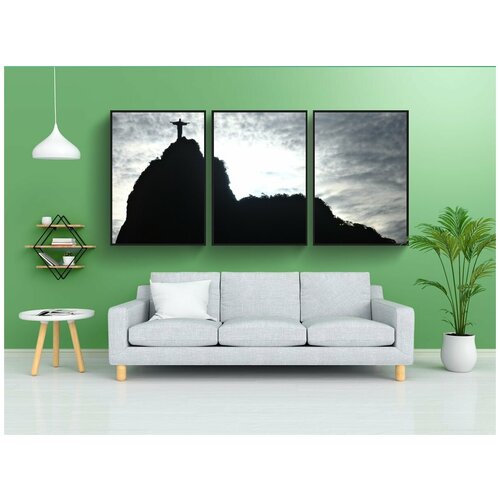 фото Набор модулных постеров для интерьера "горбатый, рио де жанейро, христа искупителя" 60x90 см. в тубусе, без рамки lotsprints