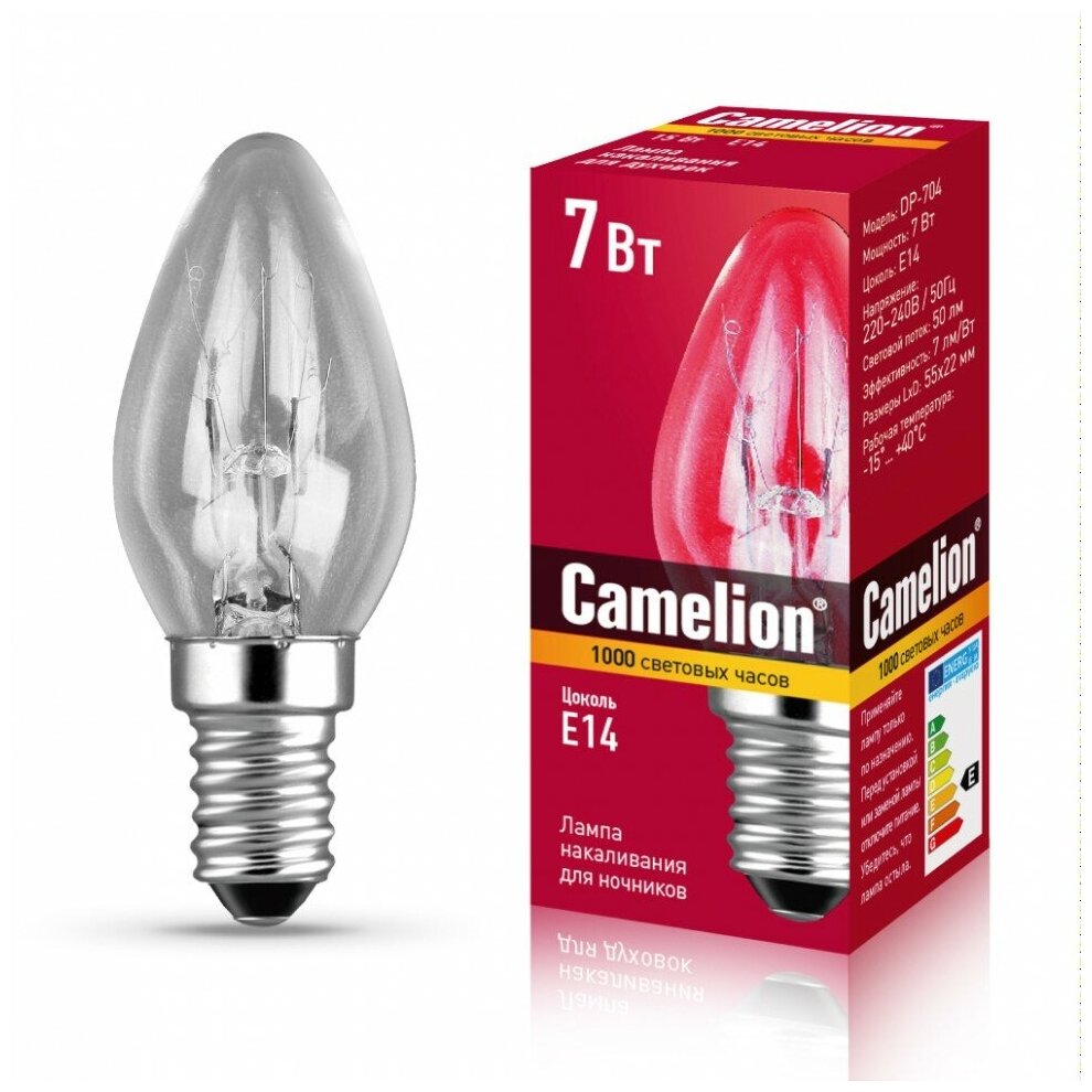 Электрическая лампа накаливания для ночников Camelion 13912