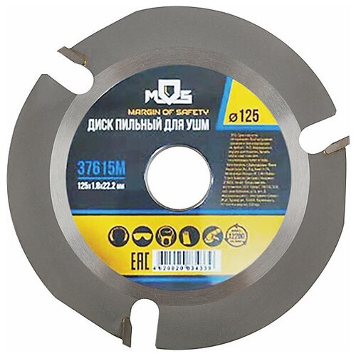 фото Диск пильный по дереву, посадочный диаметр 22,2 мм, 3 зуба с карбидными вставками, 125 мм fit