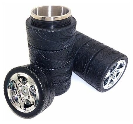 Термо-кружка "Шиномонтаж 5 шин" в виде колеса Tyre cup - фотография № 3
