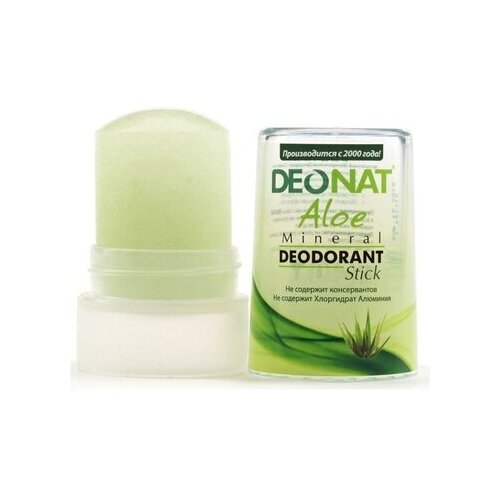 Купить Дезодорант-Кристалл ДеоНат с натуральным экстрактом алое и глицерином, стик вывинчивающийся, 80гр, DeoNat