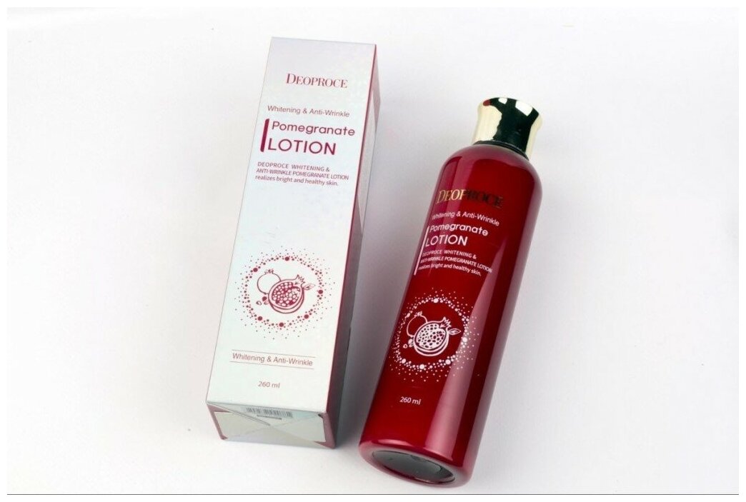 Лосьон для лица антивозрастной Deoproce Whitening And Anti-Wrinkle Pomegranate Lotion 260мл - фото №3