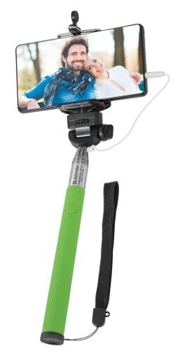 Монопод для селфи энергонезависимый Defender Selfie Master SM-02, 200-980мм, зеленый (29403)