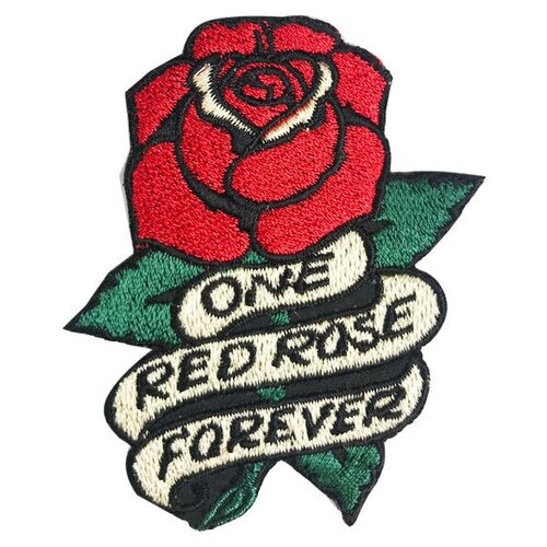 1pc 4d red rose embroidered sewing on patch flower iron on patch stickers clothes badge sewing fabric applique supplies patches Шеврон one red rose forever