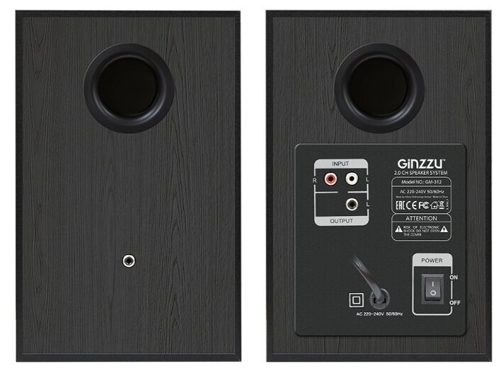 Колонки Bluetooth GINZZU GM-312, 2.0, черный