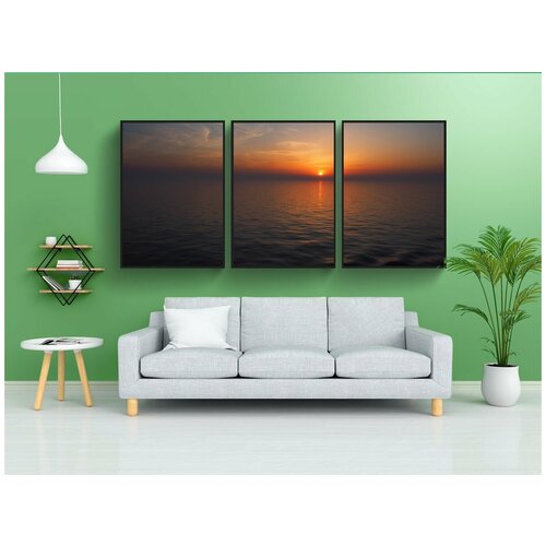 фото Набор модулных постеров для интерьера "заход солнца, южно китайское море, небо" 60x90 см. в тубусе, без рамки lotsprints