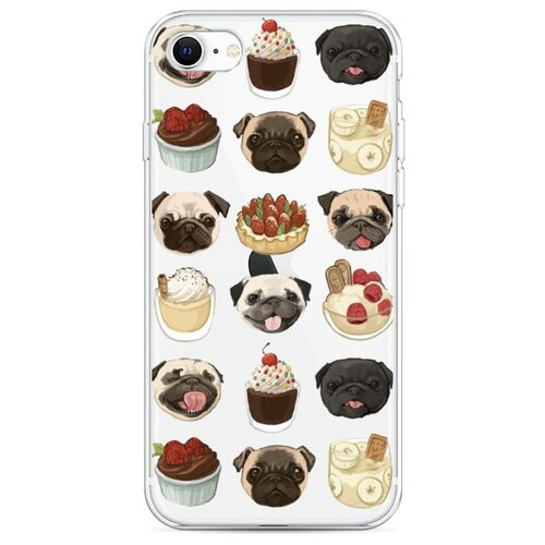 фото Силиконовый чехол "мопсы и сладости" на apple iphone 7/8/se 2020 / айфон 7/айфон 8 case place