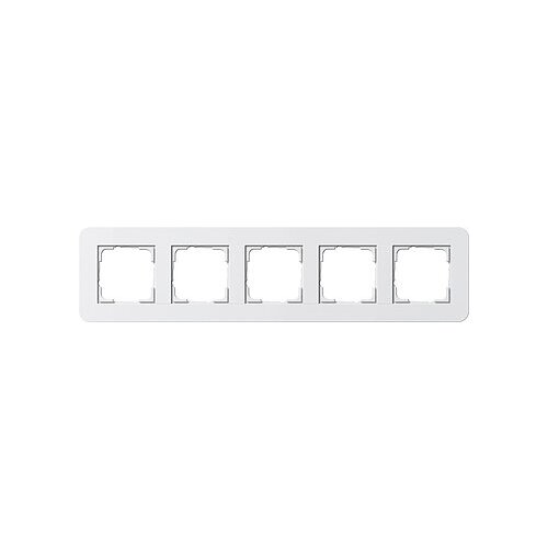 Рамка Gira E3 на 5 постов, универсальная, белый глянцевый