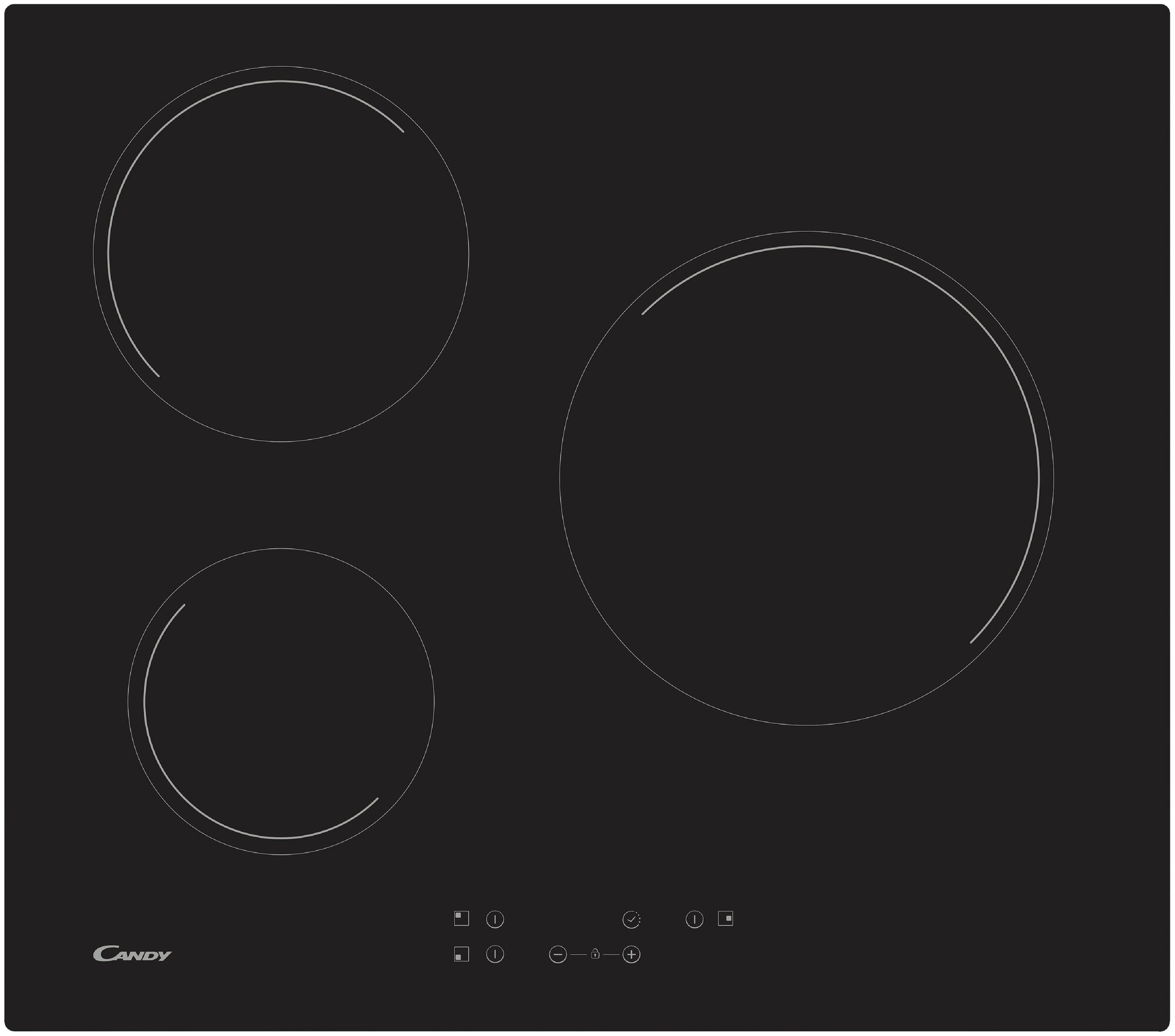 Варочная панель CANDY CH63CT, Hi-Light, независимая, черный - фото №1