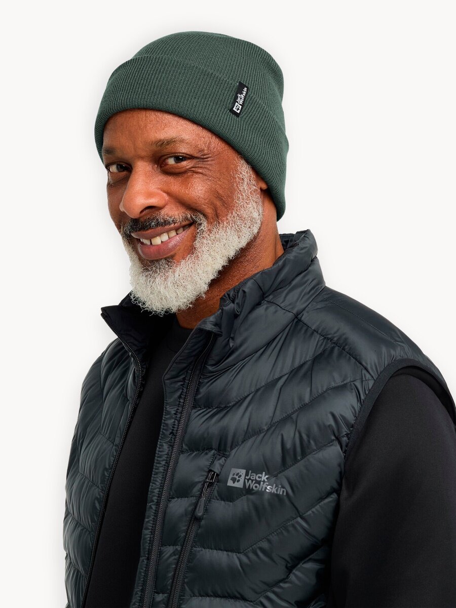 Шапка-бини Jack Wolfskin для мужчин и женщин, размер OneSize, зеленый