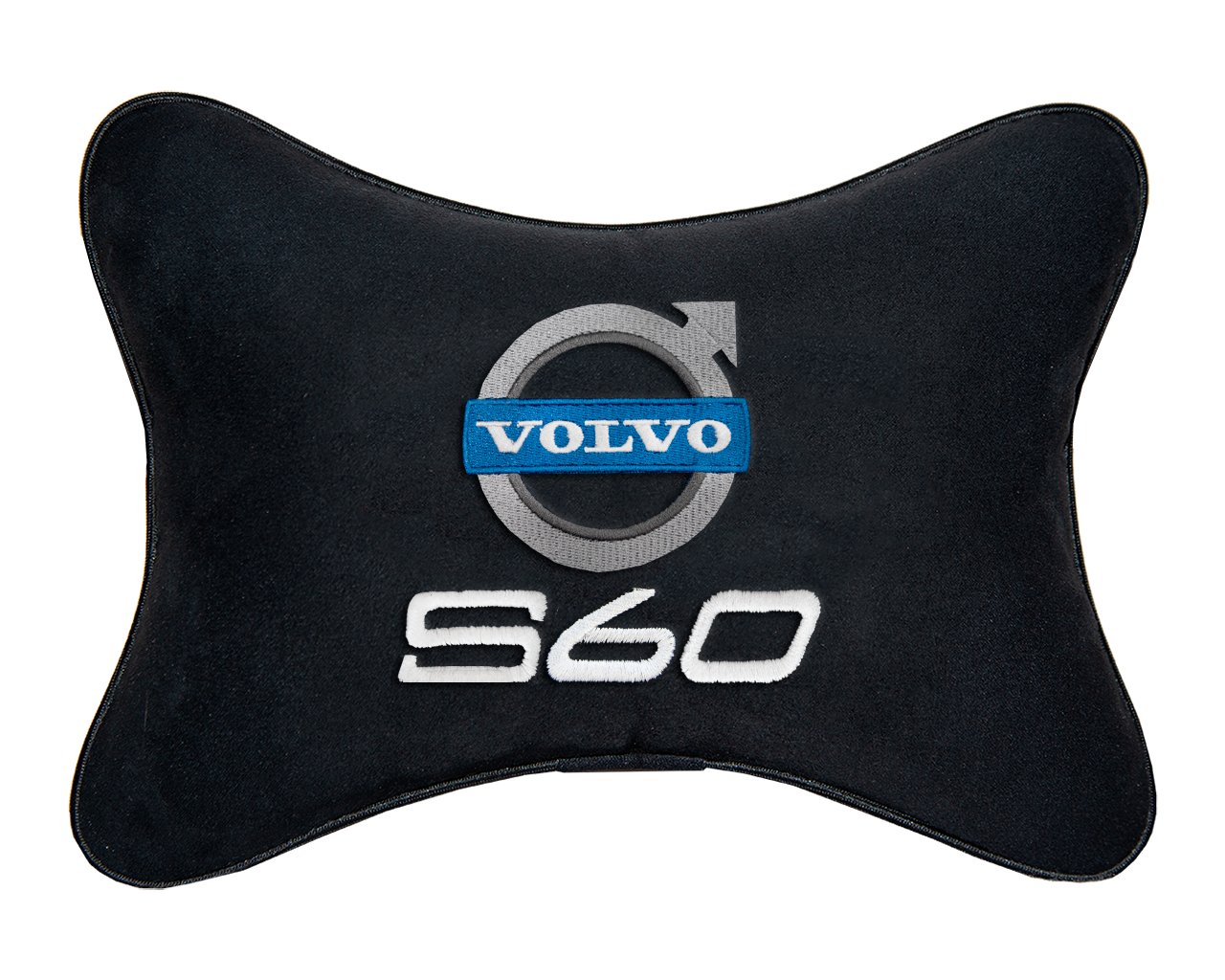 Подушка на подголовник алькантара Black с логотипом автомобиля VOLVO S60