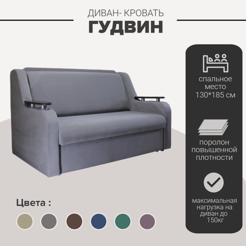 Изображение товара Диван раскладной Диван выкатной двухместный Диван кровать мягкая мебель 130*185 Серый