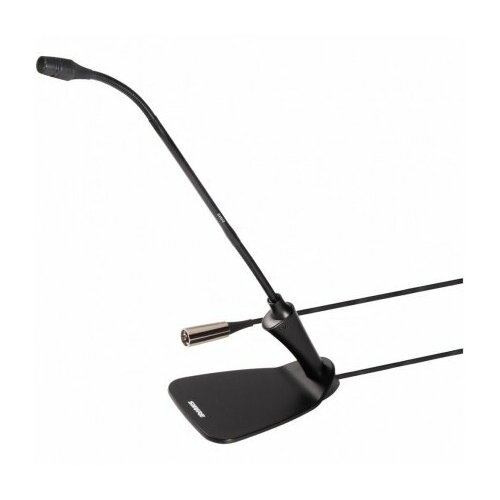Shure CVG12DS-BC - Конденсаторный кардиоидный микрофон на гусиной шее с настольной подставкой кнопкой включения и LED индикатором встроенный преамп черный длина 30 см 2907500₽
