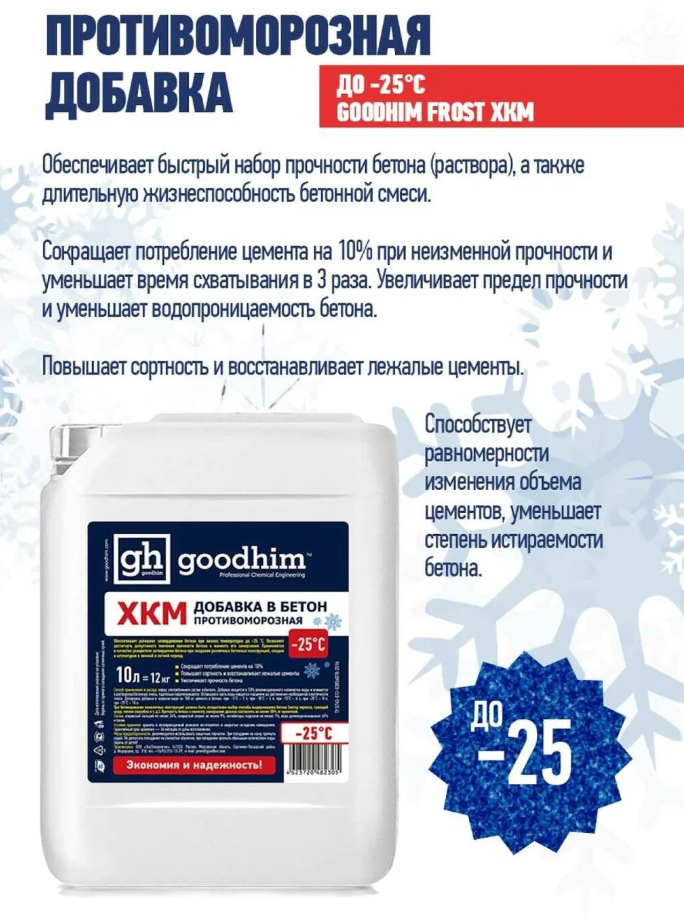 Противоморозная добавка GOODHIM FROST XKM-25 10,0л.