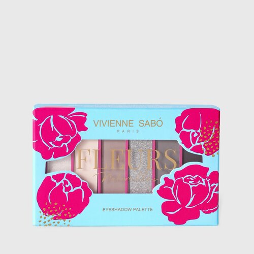 Палетка теней для век Vivienne Sabo Fleurs naturelles тон 04 Pivoine бежевый серебристый черный 5 гр 803₽