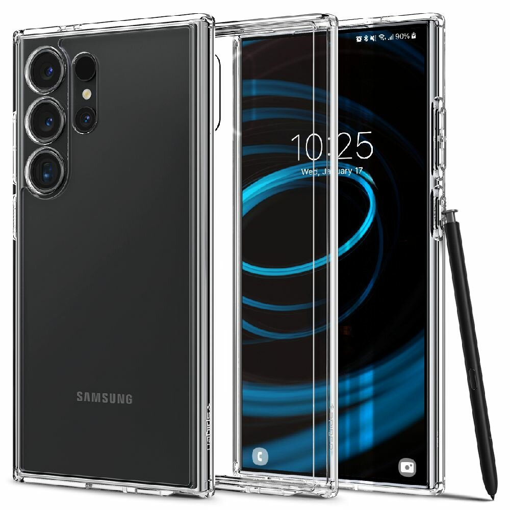 Чехол Spigen на Samsung Galaxy S24 Ultra (ACS07292) Ultra Hybrid / Спиген чехол для Галакси С24 Ультра накладка, противоударный, с защитой камеры, прозрачный