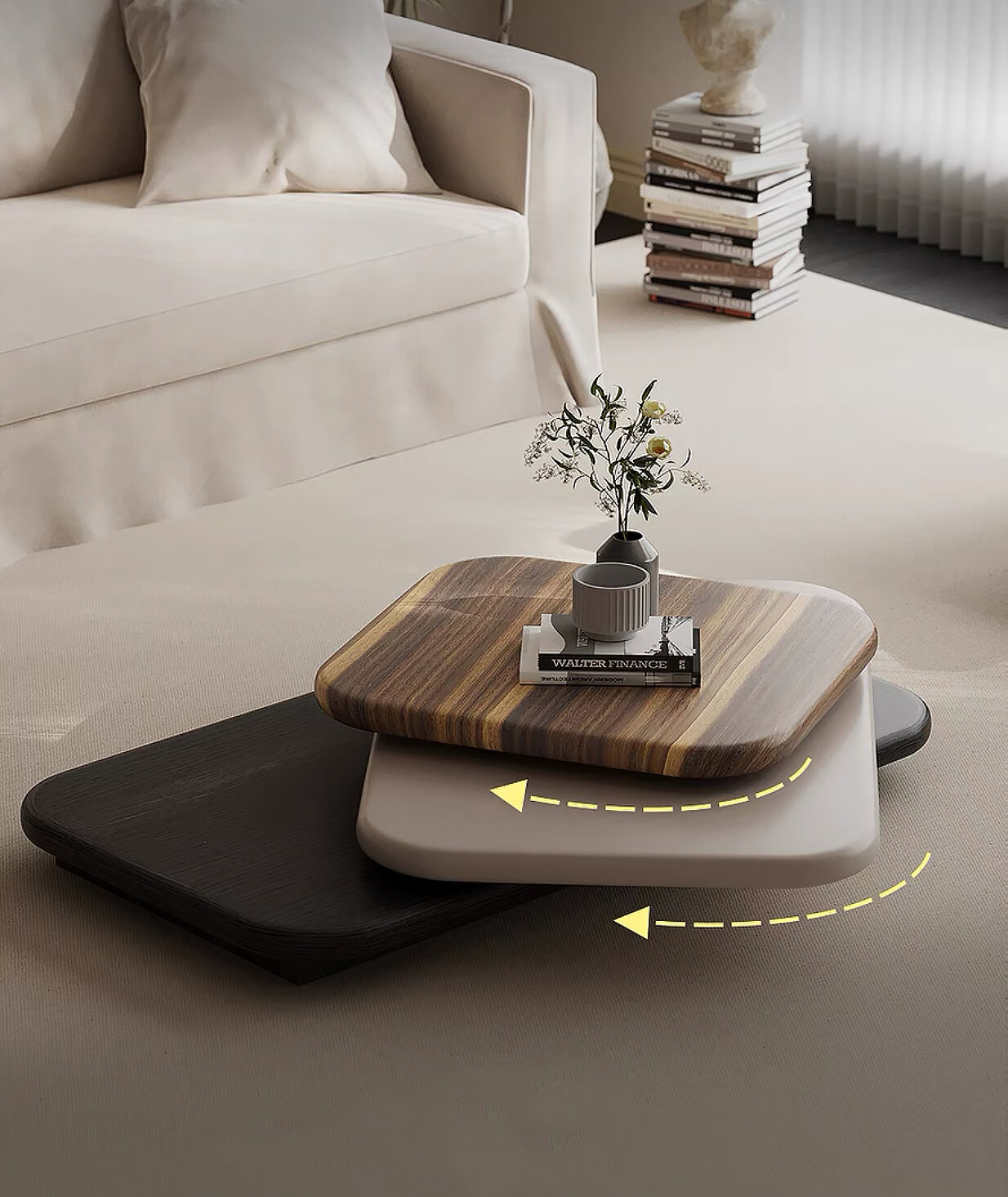 Дизайнерский журнальный стол Philadelphia с вращением 360 градусов