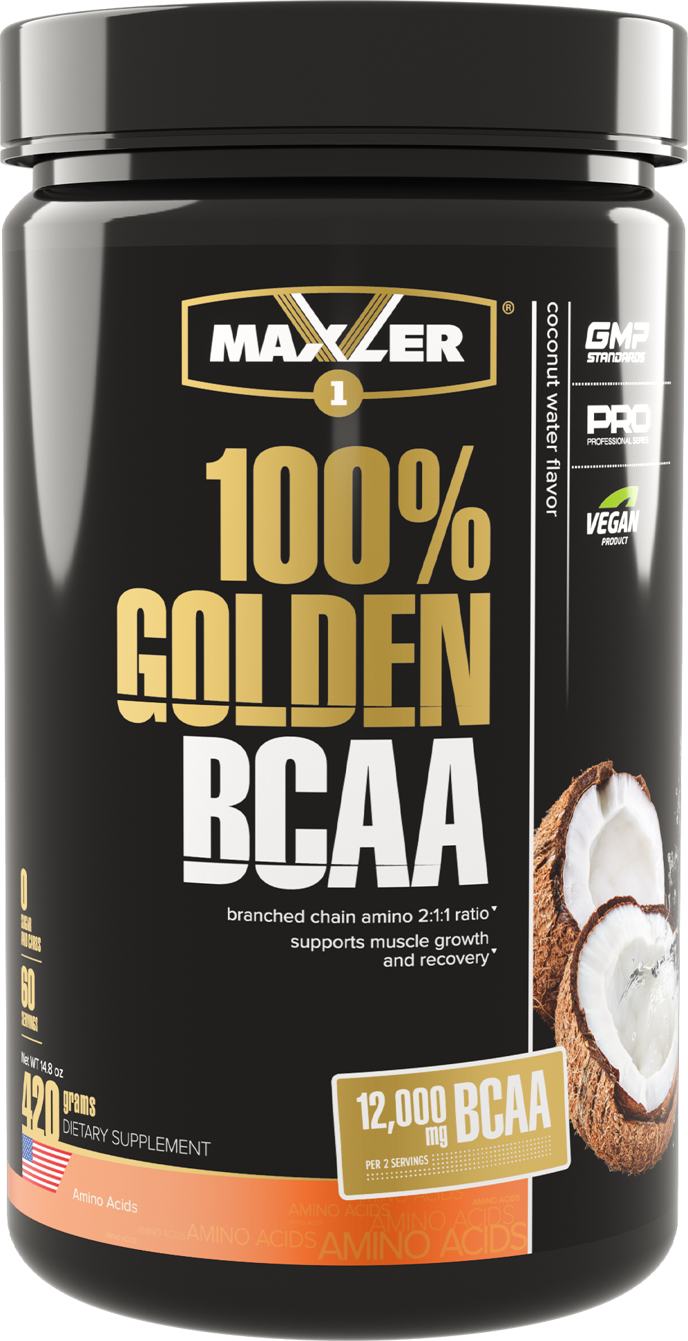 BCAA Maxler 100% Golden, кокосовая вода, 420 гр.
