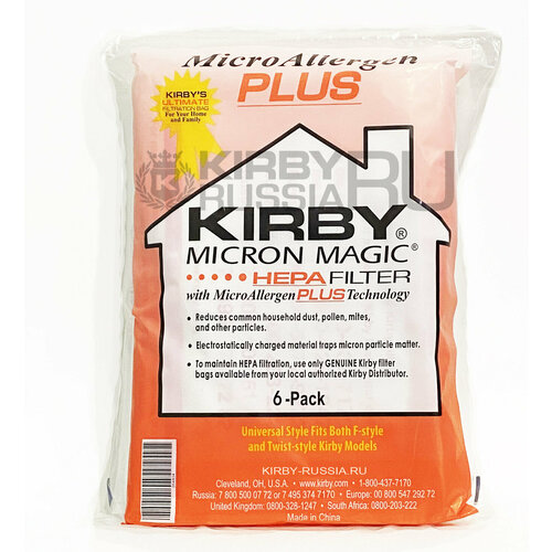 Мешки для пылесоса Кирби, KIRBY Micron Magic Hepa Filter Plus, 6 штук