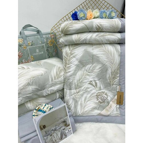 Комплект постельного белья с одеялом Santfair , Сатин Люкс , хлопок 100%, евро , Roberto Cavalli