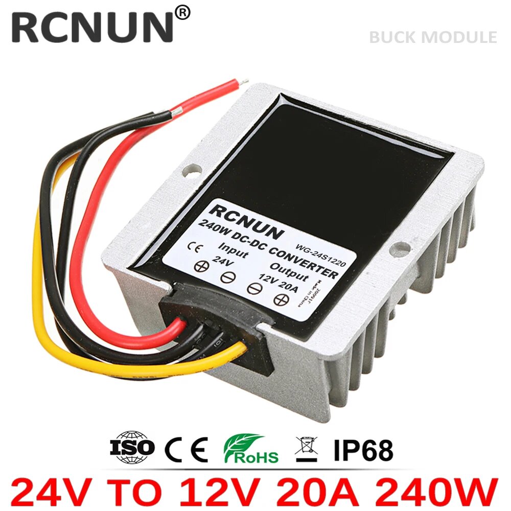 RCNUN понижающий преобразователь 24В на 12В, 24V to 12V 20A