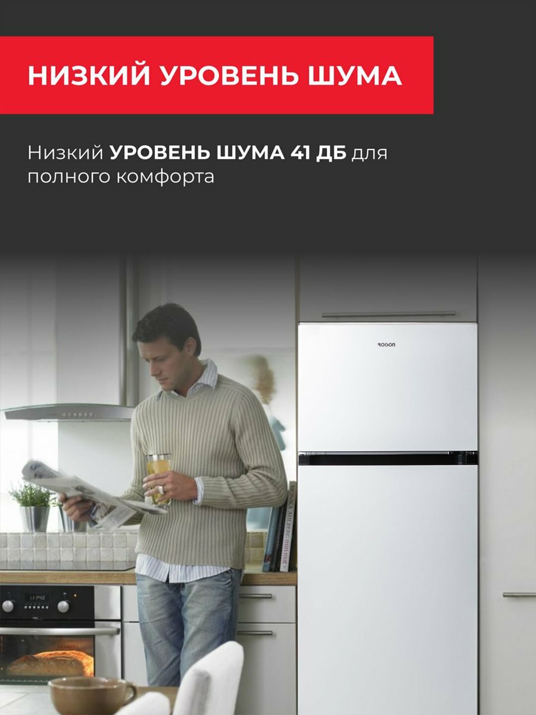 Холодильник Roison "DF2-27", морозильная камера, A+, двухкамерный — фото 1