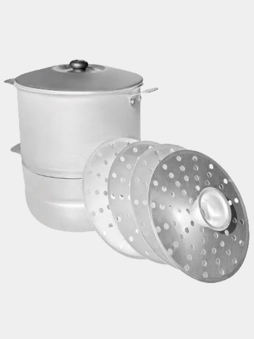 Манты-казан Kalitva, 6 литров, 4 диска, мантоварка алюминиевая — фото 1