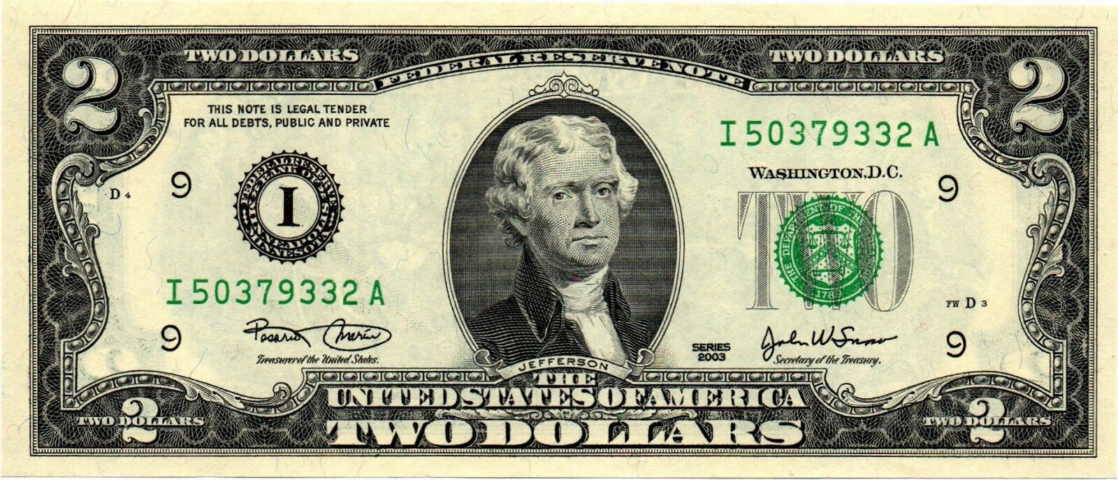 2 доллара 2003 год США 50379332 Н