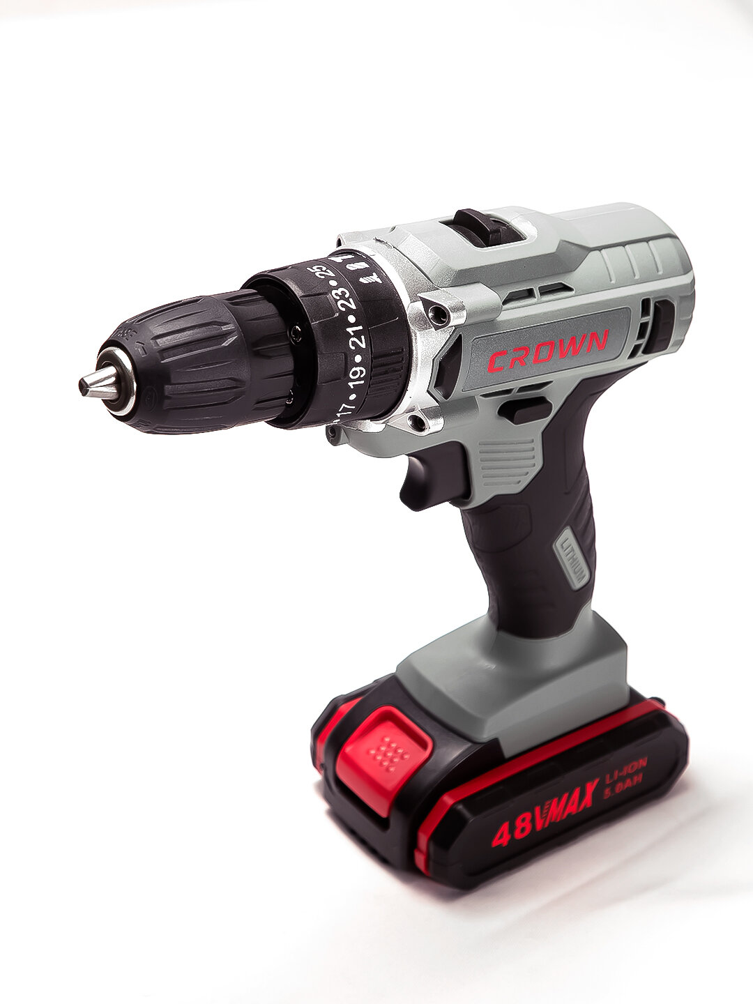 Шуруповерт ударный Krown, 48В, быстрозажимной патрон, 2 аккумулятора, кейс в комплекте — фото 1