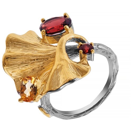 фото Element47 кольцо из серебра 925 пробы с гранатами и цитринами yr01419_ko_ct_gr_bj, размер 17.5