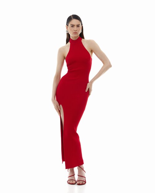 Платье Sorelle, прилегающее, макси, размер M, красный, бордовый