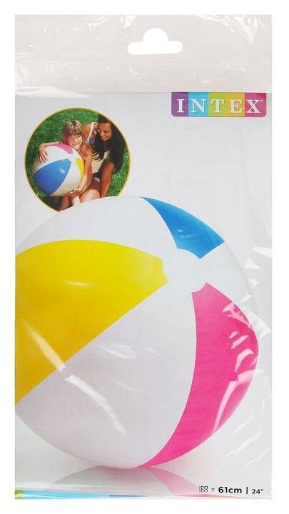 Мяч надувной Intex с цветными сегментами 61 см - фото №8