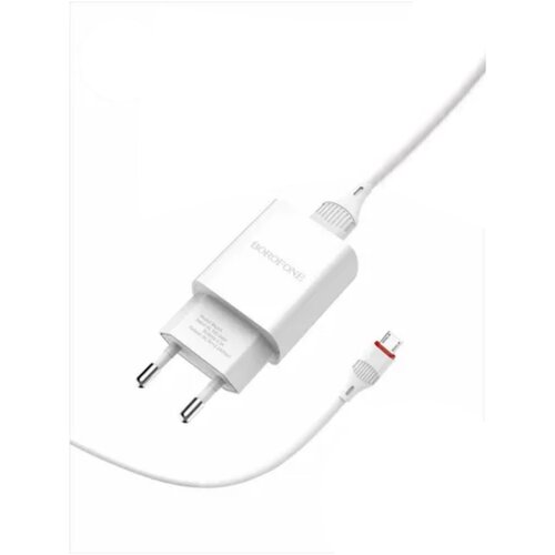 Сетевое Зарядное Устройство USB micro 2,1A BA20A Borofone длина кабеля 1 метр