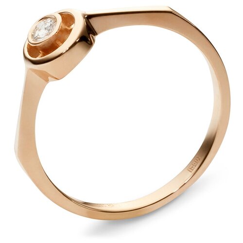 фото Эстет кольцо с 1 бриллиантом из красного золота 01к615041, размер 18.5