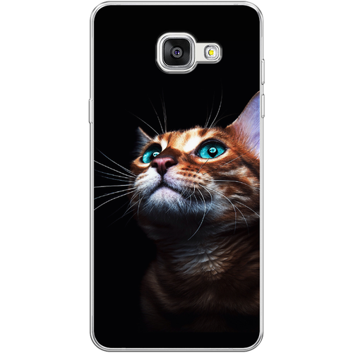 Силиконовый чехол на Samsung Galaxy A5 2016 / Самсунг Галакси А5 2016 Мечтательный кот пластиковый чехол большеглазый кот на samsung galaxy a5 2016 самсунг галакси а5 2016