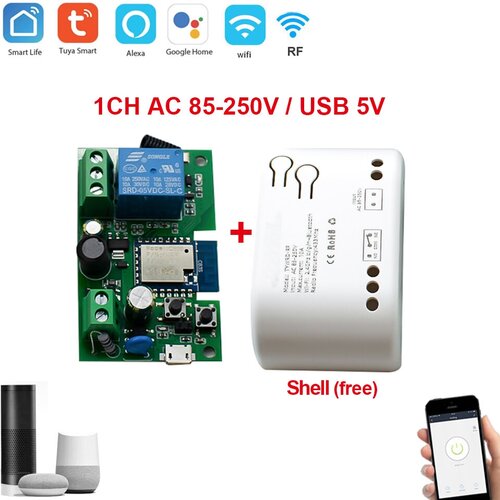 Модуль Tuya Wifi 1CH 85-250В - Управление электроприборами 179000₽