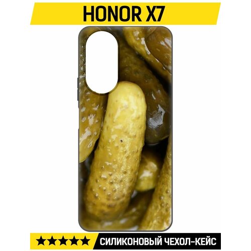 Чехол-накладка Krutoff Soft Case Огурчики для Honor X7 черный чехол накладка krutoff soft case огурчики для honor 70 черный